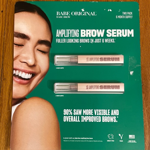 Babe original amplifying brow serum 2 pack 6 month supply